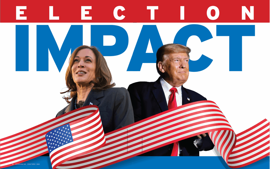 Election Impact graphic showing Harris and Trump