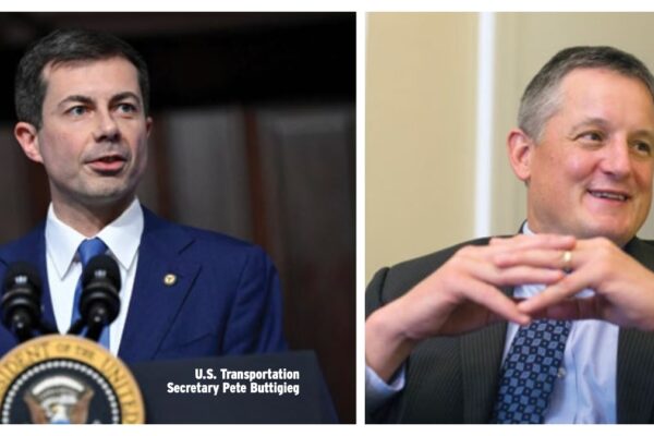 Pete Buttigieg (Secretary of Transportation) and Bruce Westerman (R-AR)