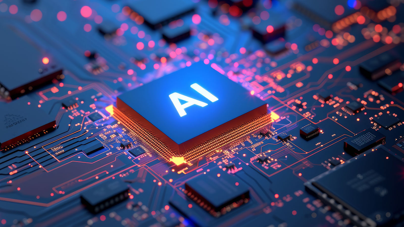 AI chip on a motherboard